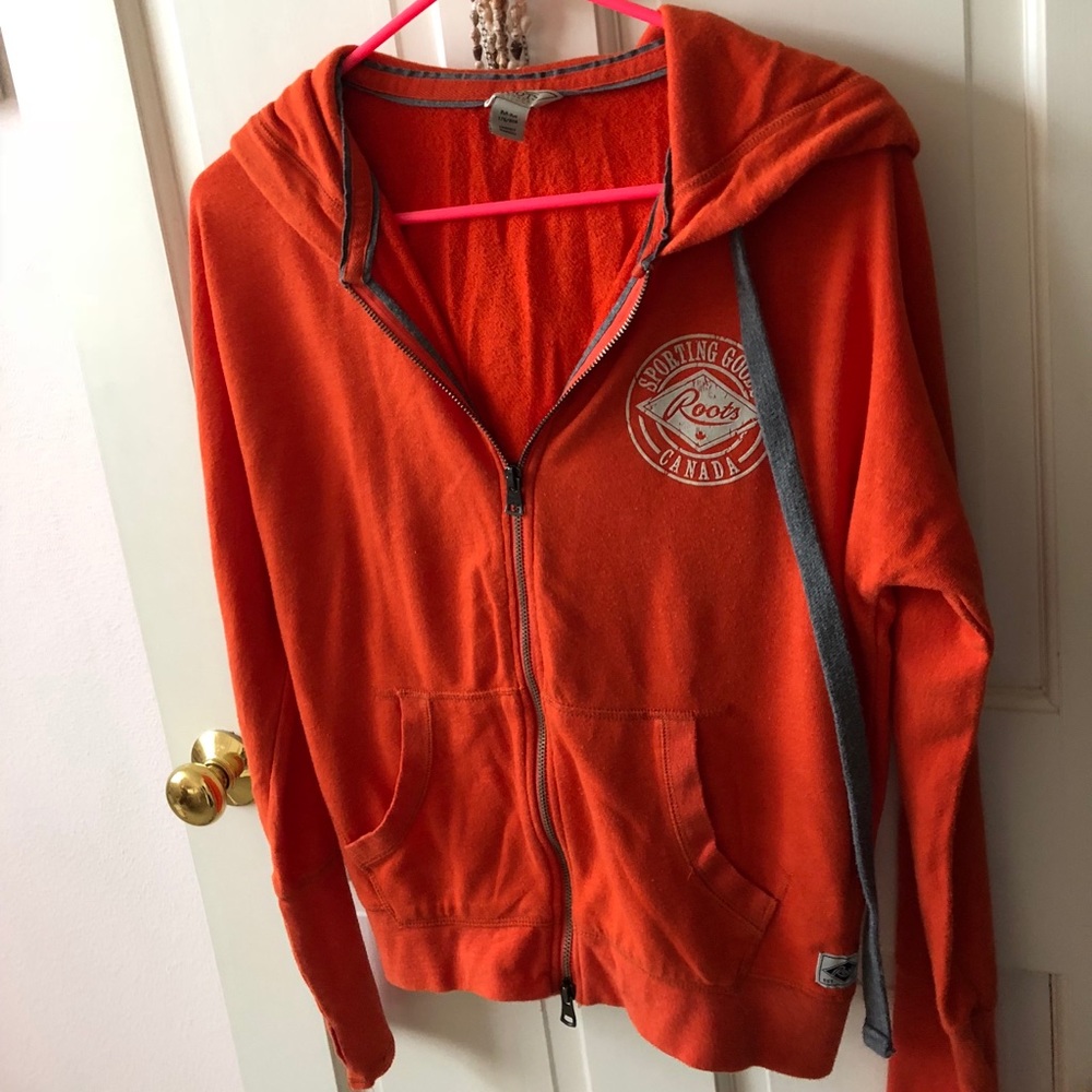 Roots Canada orange thin sweatshirt